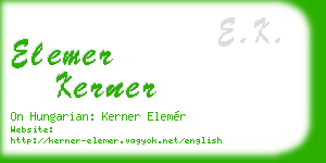 elemer kerner business card